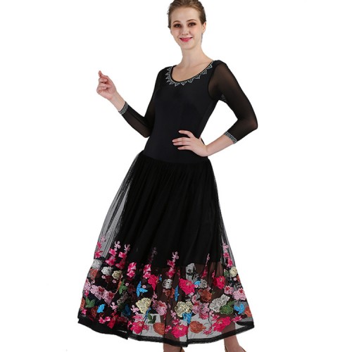Children women's ballroom dancing dresses for girls stage performance flamenco waltz tango modern dance dresses